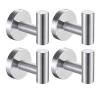 Homagic Bath Towel Hooks Robe Hook Holder Wall Mount Heavy Duty Wall Hooks SUS 304 Stainless Steel Coat Hook Closet Door for Bathroom Bedroom Hotel Kitchen Garage Pool 4 Pack (Brushed Nickel)