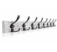 Homagic Coat Rack Wall Mount 31.5'' Coat Hanger Wall Mount Old White Coat Hooks for Wall Rustic Towel Racks for Bathroom Living Room Coat Hats Clothes