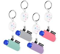 Homakover 4 Pack Retractable Lip Balm Holder Keychain with Clip, Lipstick Holder Keychain Elastic Chapstick for Convenience, Colorful Style-a, General