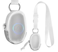 Homakover Portable Classroom Doorbell Button Lanyard Holder, Carrying Case for Universal Classroom Doorbell Button, Adjustable Doorbell Buttons Bag for Teachers (Silver)