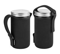 Homakover Wide Mouth 24oz Mason Jar Sleeves, Insulated Cover, Drinking Glass Coolers, Black
