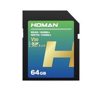 HOMAN 64GB Extreme SDXC UHS-I Memory Card - U3, V30, 4K UHD Video, SD Card Suitable for Camera Photography, Storing Photos, Videos, and Other Files