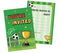 HOMANGA 20 Pcs Football Party Invitations, Kids Birthday Invitations with Envelopes, Party Invites for Boys Girls Childrens, Football Theme Birthday Invitation Cards - 10x15cm