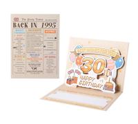 HOMANGA 30th Birthday Card, Vintage Back in 1995 Card with Envelope, 3D Pop Up 30th Bday Cards for Men Women, 30 Birthday Gifts for Mom, Dad, Wife, Husband, 15x20cm