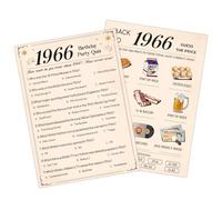 HOMANGA 60th Birthday Party Games, 1966 Trivia Game Cards, Pack of 30