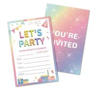 HOMANGA Birthday Party Invitations for Girls, 20Pcs Birthday Invitation Cards with Envelopes, Cute Party Invites for Kids Childrens, 10x15cm, Double-Sided Design