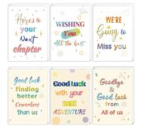 HOMANGA Farewell Cards for Coworker, 12 Pack Going Away Cards with Envelopes and Stickers, Goodbye Card Set for Office Colleagues, Retirement, New Job, Moving Away (Regular Style)