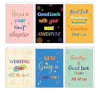HOMANGA Farewell Cards for Coworker, 12 Pack Going Away Cards with Envelopes and Stickers, Goodbye Card Set for Office Colleagues, Retirement, New Job, Moving Away (Colorful Style)