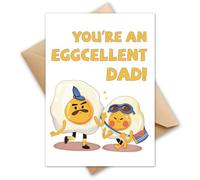 HOMANGA Fathers Day Card for Dad Grandad Stepdad Husband Grandfather, Fathers Day Card from Son or Daughter, Birthday Cards for Dad, Father's Day Greeting Cards with Envelope, 13x18cm (EGG)