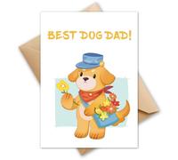 HOMANGA Fathers Day Card for Dad Grandad Stepdad Husband Grandfather, Funny Fathers Day Card from Son or Daughter, Birthday Cards for Dog Dad, Father's Day Cards with Envelope, 13x18cm (DOG)