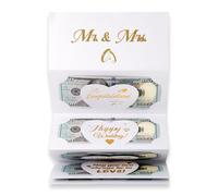 HOMANGA Wedding Money Envelope for Cash Gifts, Surprise Cash Envelope Gifts for Bride and Groom, White Gold Wedding Card (Mr. & Mrs.)