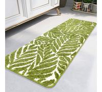 Homantic Grass Green Bath Mat 45x120cm, Non-Slip Absorbent Leaf Runner Rug | Soft Microfiber Long Bathroom Rug Machine Washable Bathmat for Shower Tub & Sink Bedroom Floor Green Bathroom Accessories