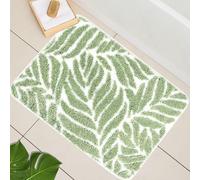 Homantic Sage Green Bathroom Mat - Small Non-Slip Bath Mat for Sink & Bathtub, Water Absorbent Leaf Green Decor 50 x 80cm