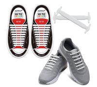 HOMAR Durable Sports Fan Shoelaces - Best in No Tie Shoelace Replacement Accessories - Rubber Adult Elastic Athletic Running Shoelaces Flat Shoe Laces for Sneakers Boots Oxford - White