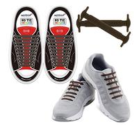 HOMAR No Tie Shoelaces Turn Your Shoes into Slip-on - Best in Sports & Fitness - Waterproof Silicon Running Shoelaces Multicolor Shoe Laces Perfect for Camper Men Adult and Children - Brown