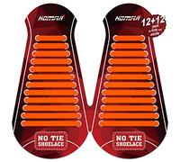 HOMAR No Tie Silicone Shoe Laces Elastic Strech Tiless Rubber Laces with 12 Colors for Kids Adults Trainers Waterproof Flat No Tie Shoelaces for Sneakers Board Shoes Casual Shoes