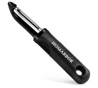 HOMARBOR Premium Vegetable Peeler - Soft Grip & Ergonomic Handle - Skin Peeler for Veggies & Fruits - Dishwasher Safe I-Shape Potato Peeler - Black
