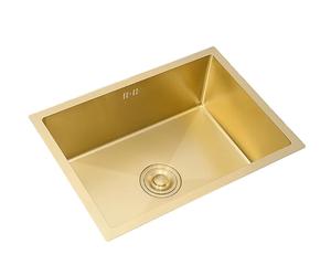 Homary 780mm Stainless Steel Kitchen Sink Rectangular Single Bowl in Gold