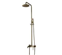 Homary Antique Brass Single Lever Exposed Rain Shower System with Hand Shower & Bath Filler