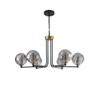 Homary Black & Gold Sputnik Glass Chandelier 6-Light Ceiling Light Adjustable Height