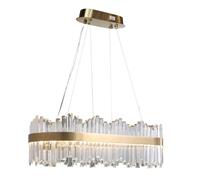 Homary Crystina Modern Oval LED Crystal Kitchen Island Light Brass with Tubes Shaped