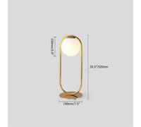 Homary Gold Metal White Glass Globe Table Lamp LED for Bedroom