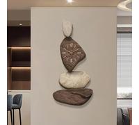 Homary Japandi Style Wall Clock, 82 cm Unique Design Large Wall Clock, Irregular Stone Shape, Ideal for Home Decoration, Living Room