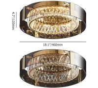 Homary LED Crystal Ceiling Light with Remote Control - Dimmable Flush Mount Chandelier, 3-Colour Temperatures Adjustable (3000K-6500K), Modern K9 Crystal Lamp for Living Room, Bedroom & Dining Room