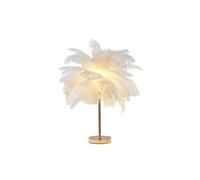 Homary Loftus Art Deco White Feather Gold Table Lamp Unique Lighting