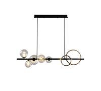 Homary Minimalist 5-Light Glass Globe Shade Sputnik Kitchen Island Light Globe Light in Black