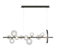 Homary Modern 10-Light Black Kitchen Island Pendant Light with Glass Globe Shade