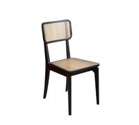 Homary Modern Black Dining Chair Rattan Ash Dining Chair