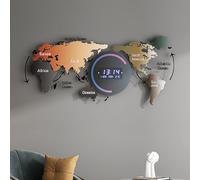 homary Modern LED World Map Wall Clock - Digital Acrylic Clock with USB Power, Auto-Dimming Display, Cool Decorative Gift for Living Room, Office, or Study