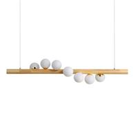 Homary Modern Linear Pendant Light Glass Globe 7-Light Kitchen Island Light