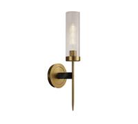 Homary Modern Minimalist 1-Light Cylinder Clear Ribbed Glass Shade Wall Sconces