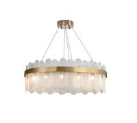 Homary Modern Round 6-Light Tiered Clear Glass Chandelier