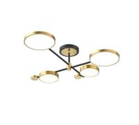 Homary Nordic Semi Flush Ceiling Light - Gold/Black LED Ring Fixture with White Glass Shade, Multi-Directional Lighting for Kitchen, Bedroom & Hallway.