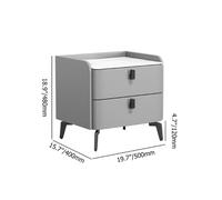 Homary Sintered Stone Top 2-Drawer Leather Nightstand