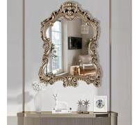 homary Vintage Wall Mirror, Large Arch Accent Mirrors, 19th Century French Shield Design with Champagne Gold Frame for Living Room, Bedroom, or Entryway Wall Decor