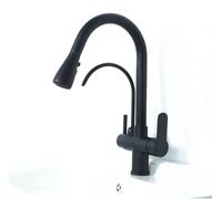 Homary Water Filter Kitchen Faucet Pull Out Faucet in Matte Black Swirling Faucet Solid Brass