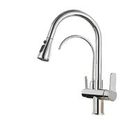 Homary Water Filter Kitchen Faucet Pull Out Faucet in Polished Chrome Solid Brass