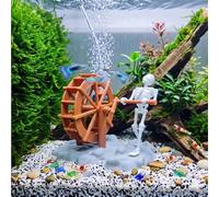 Homaskylynn Dynamic Skeleton Bubbler Aquarium Decoration Fish Tank Air Driven Moving Action Ornament Funny Water Wheel Halloween Battery Oxygen Landscape Decor for Aeration and Oxygenation(1pc)