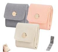 Homaskylynn Mini Travel Jewelry Pouch, Jewelry Bag Jewelry Organizer, Foldable Multifunctional Pouch with Buckle, for Earring Ring(MIX3)