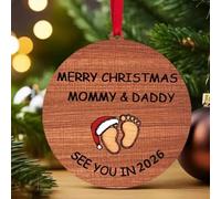 Homaskylynn See You in 2026 Christmas Tree Ornament, Merry Christmas Mommy and Daddy See You in 2026, Christmas Ornament, Baby Shower on Christmas Day, Expecting Baby Ornament 2026(1pcs)