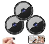 Homaskylynn Ultra Mini Camera 0.9 Inch Tiny Hidden Spy Wifi Wireless 1080P HD Night Vision Surveillance Cam Audio Video Recording Security Portable for Indoor Home Nanny Pet Monitoring Device(3pcs)