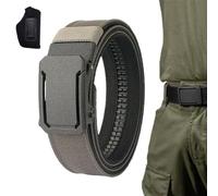 Homaskylynn Upgraded Version Thickened Double-Layer Nylon Tactical Belt With Automatic Buckle Adjustable Trim Fit Utility Ratchet(Gray1)