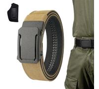 Homaskylynn Upgraded Version Thickened Double-Layer Nylon Tactical Belt With Automatic Buckle Adjustable Trim Fit Utility Ratchet(Brown)