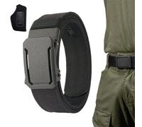 Homaskylynn Upgraded Version Thickened Double-Layer Nylon Tactical Belt With Automatic Buckle Adjustable Trim Fit Utility Ratchet(Black)