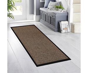 Homatz Hallway Runner Rug, Brown 60x120cm Heavy Duty Non-Slip Rubber Back, Large Carpet Runner - Dirt Trapper, Water Absorbent Runner Mat, Washable Rug for Hallway Kitchen Living Room