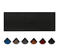 Homatz Hallway Runner Rug Heavy Duty Non-Slip Rubber Back, Black 60x160cm Long Runner - Dirt Trapper, Water Absorbent Mat, Washable, Carpet for Hallway Kitchen Living Room